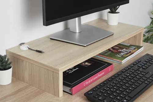 Iris Ohyama Monitor Stand Basic MS-590B Monitorständer Hellbraun