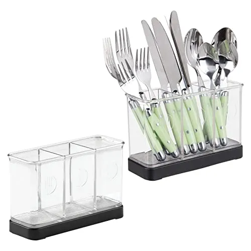 mDesign Besteckkorb stehend 2er-Set mattschwarz 19 cm