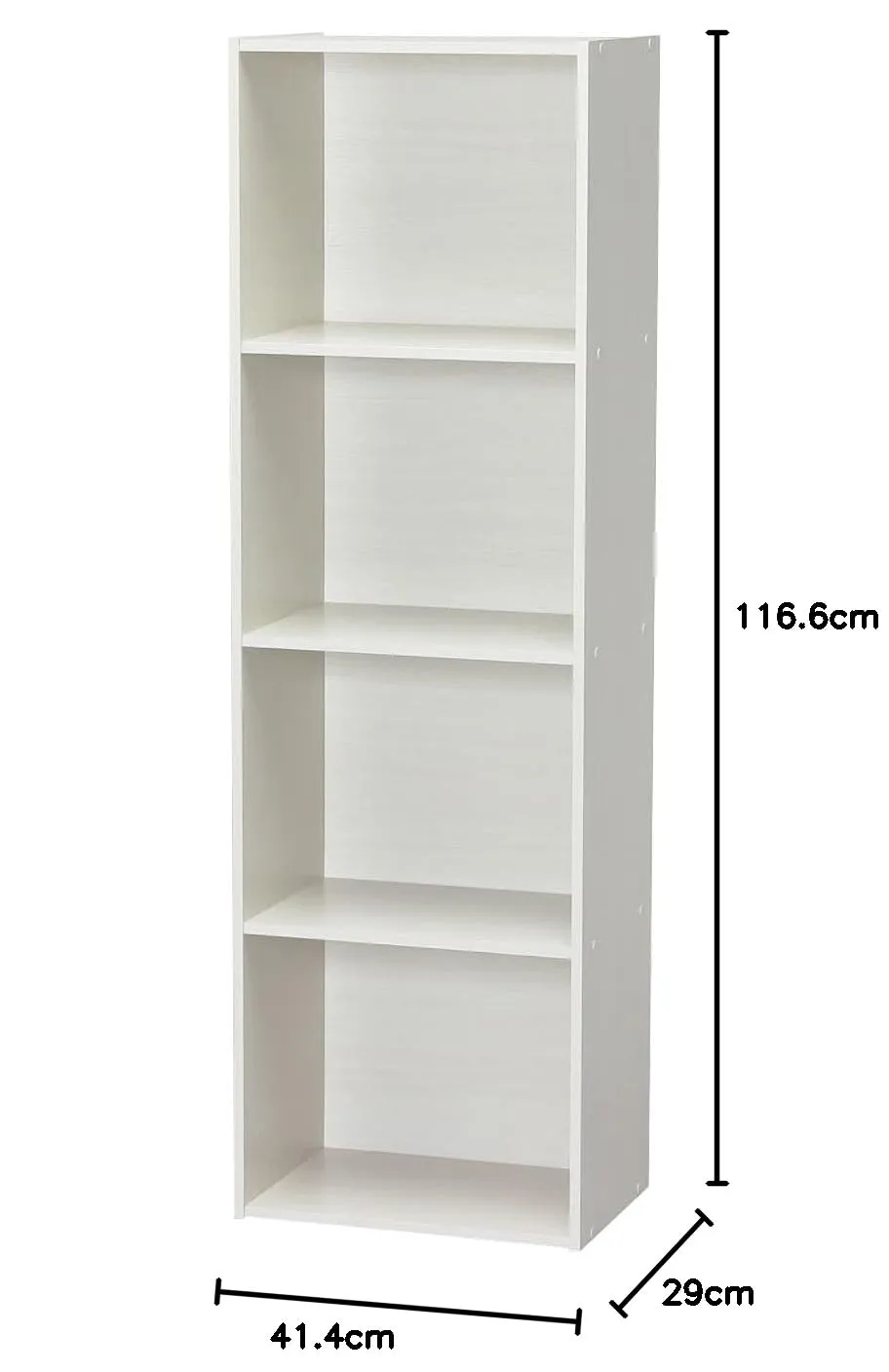 Iris Ohyama CX-4 Bücherregal weiß 4 Etagen 40cm Holz