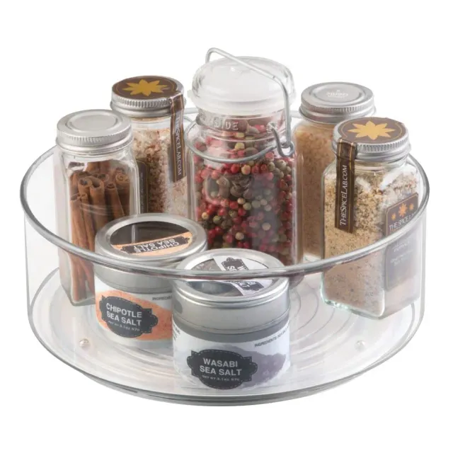 M Design Lazy Susan Gewürzregal Drehteller transparent Kunststoff