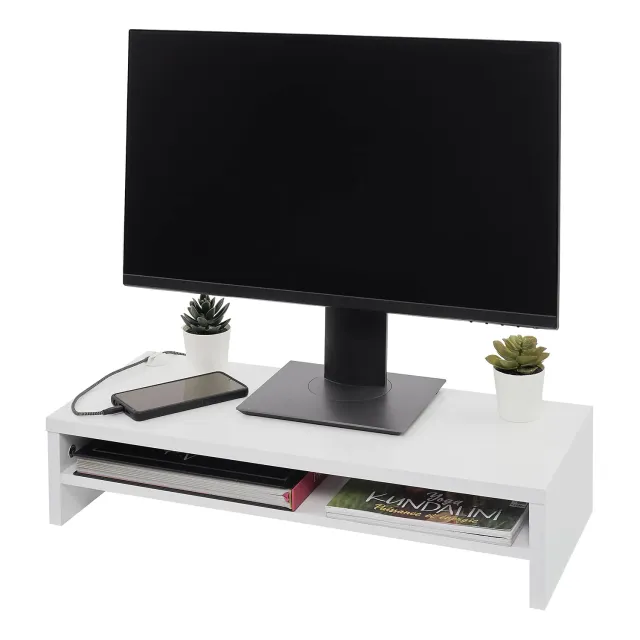 Iris Ohyama MS-590S Monitorständer Eiche weiß 27 Zoll