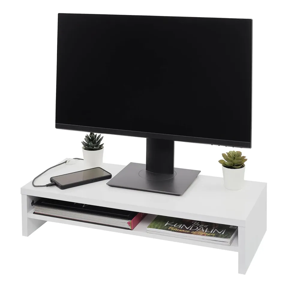 Iris Ohyama MS-590S Monitorständer Eiche weiß 27 Zoll