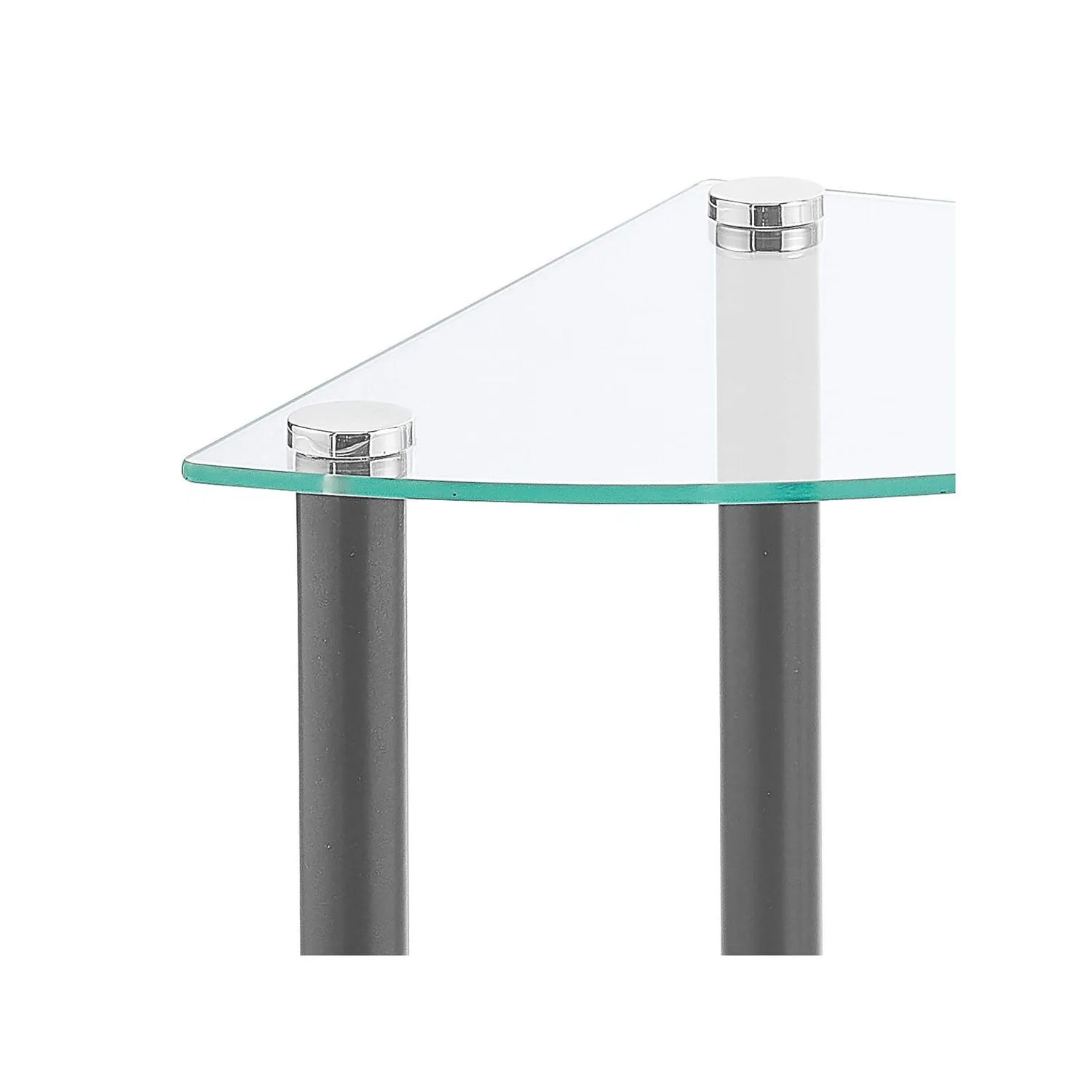 mDesign Glasregal Eckregal 3 Ebenen transparent dunkelgrau 72,4cm