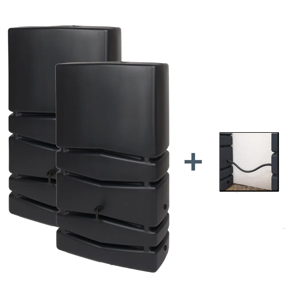 Kreher Aqua Tower 350 Liter Regentonne Anthrazit 2er Set