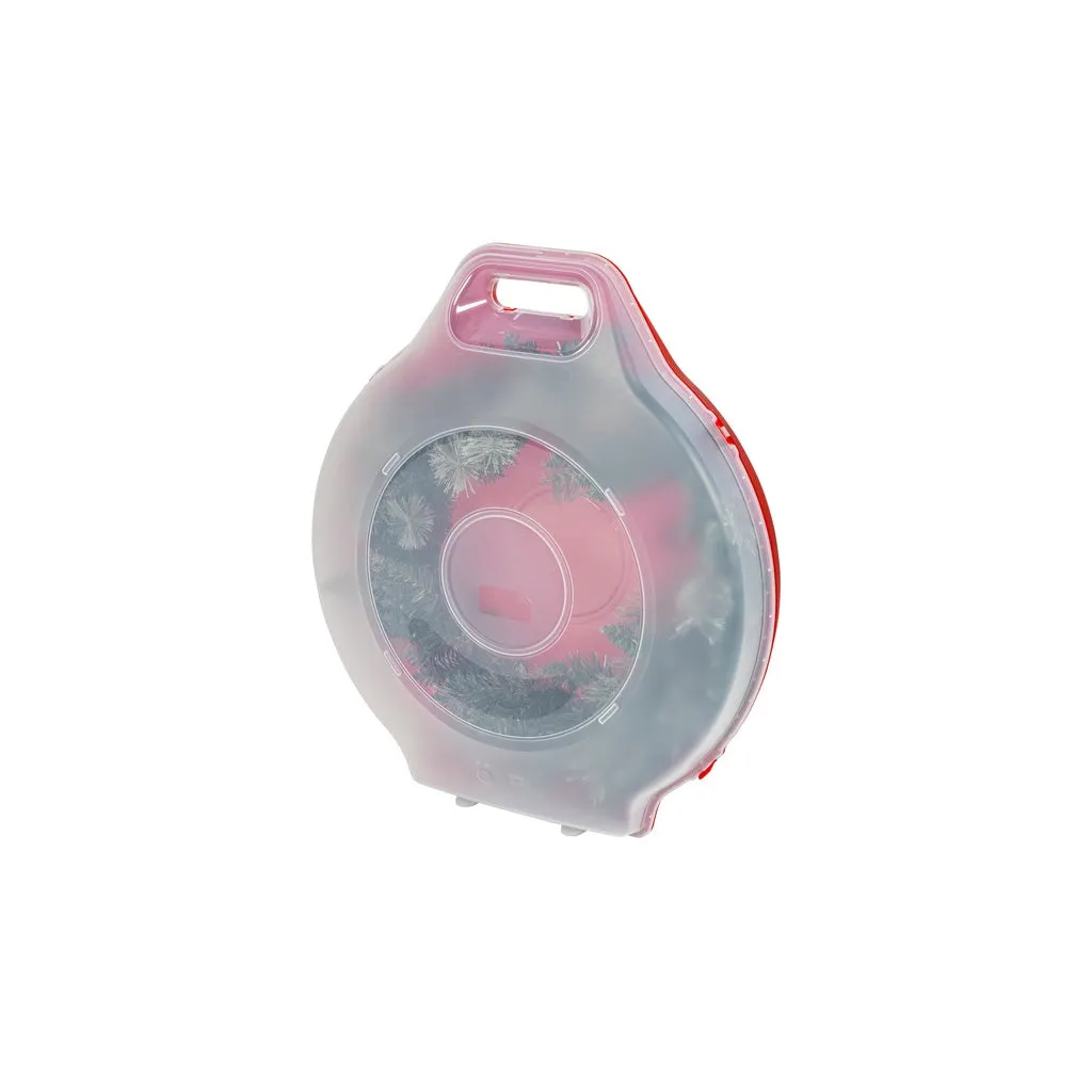Kreher Kranzbox Rund Transparent Rot 70 cm mit Deckel