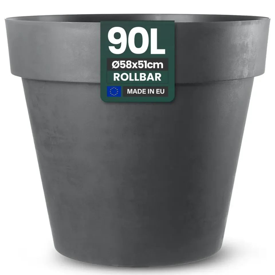 Kreher Like XL Pflanzkübel Ø58cm Anthrazit 90L frostfest