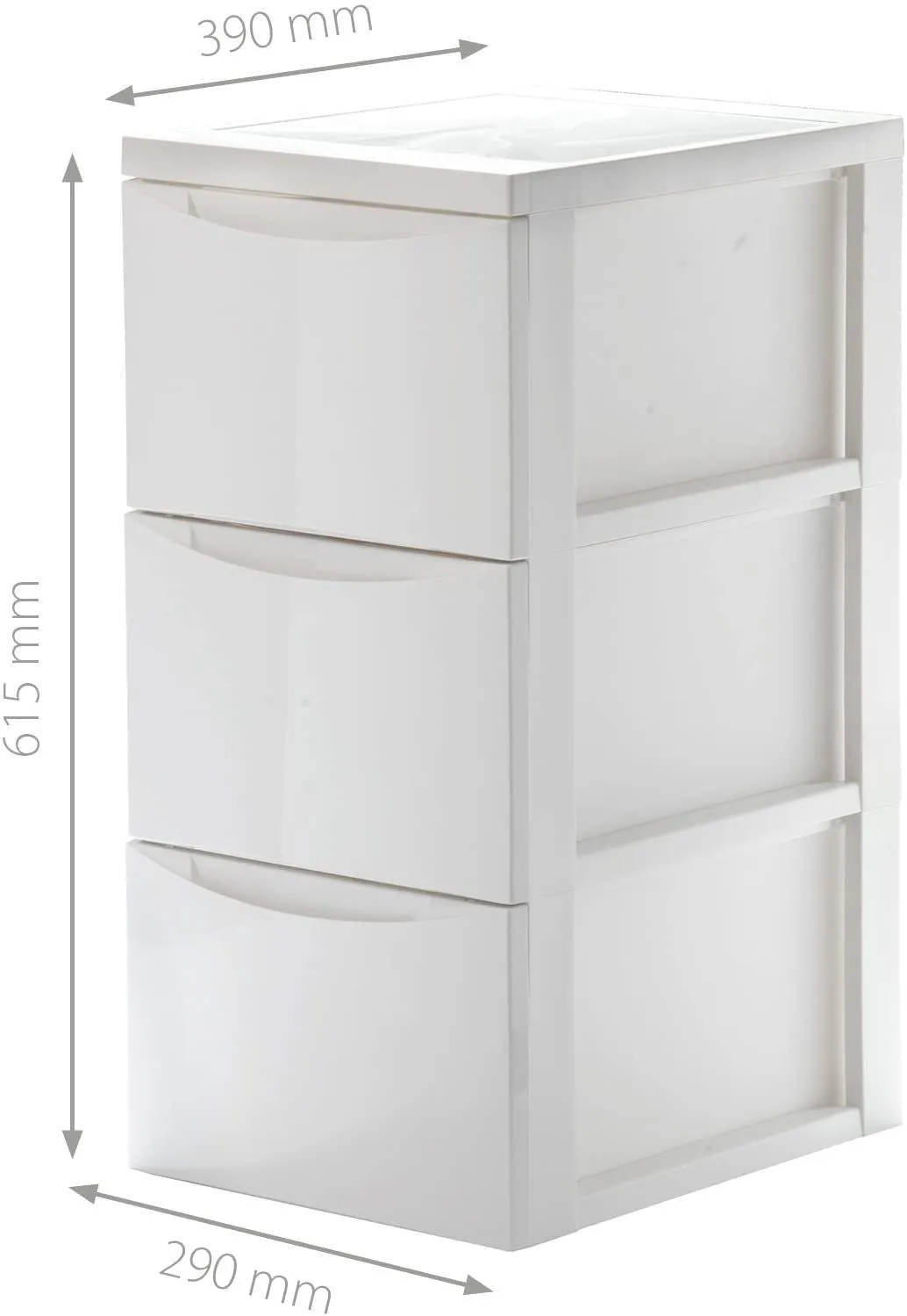 Iris Ohyama SCR-303 Rollcontainer weiß 3 Schubladen 15 L