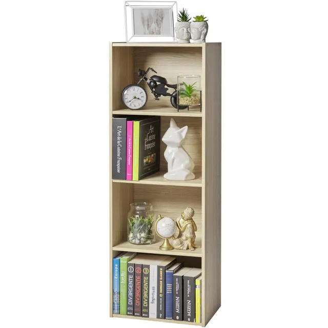 Iris Ohyama CX-4 Bücherregal 4 Fächer hellbraun schmal