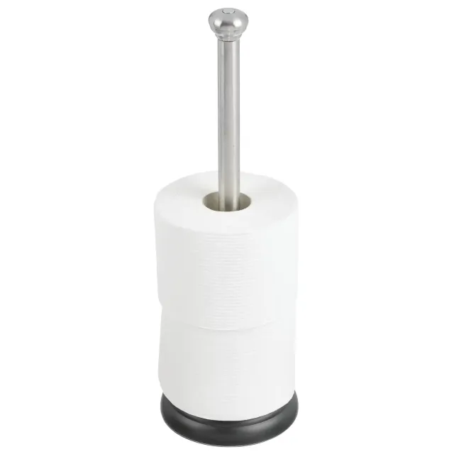 mDesign Toilettenpapierhalter freistehend silber für 3 Rollen