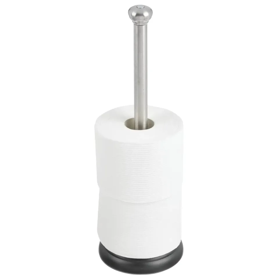 mDesign Toilettenpapierhalter freistehend silber für 3 Rollen