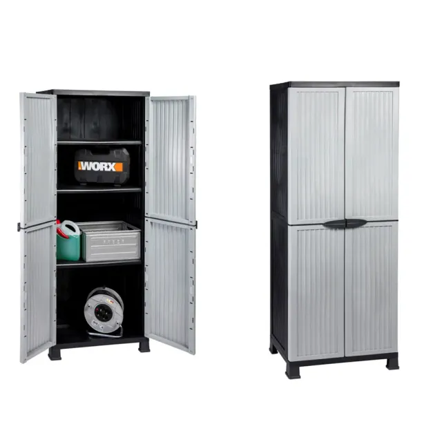 Kreher Noble Kunststoffschrank Grau 2er Set 68x40x171 cm