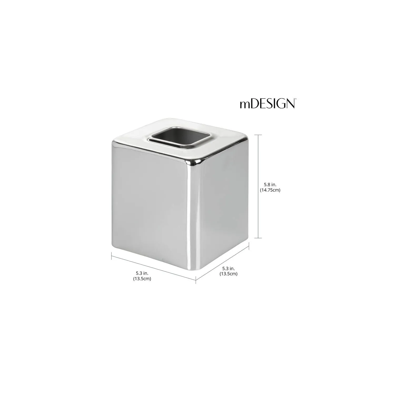 M Design 00328MDBAEU Taschentuchbox 2er-Set silberfarben Metall