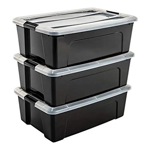 Iris Ohyama NTB-30 Aufbewahrungsbox 3er-Set schwarz 30L