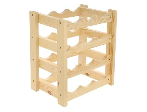 GoodFreshDecor Weinregal Holz 12 Flaschen Kiefer natur 34x24x40