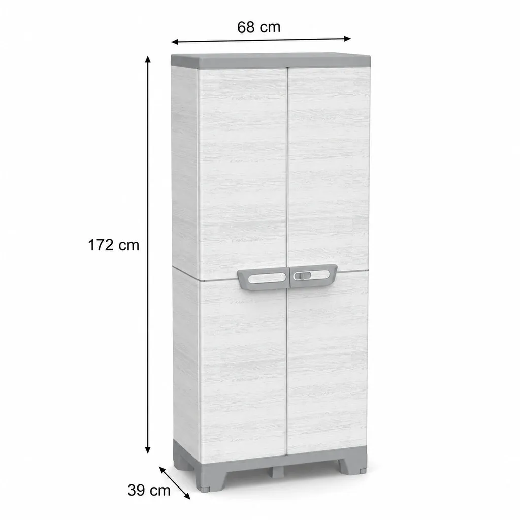 Kreher Sequoia Spindschrank Kunststoffschrank grau Holz