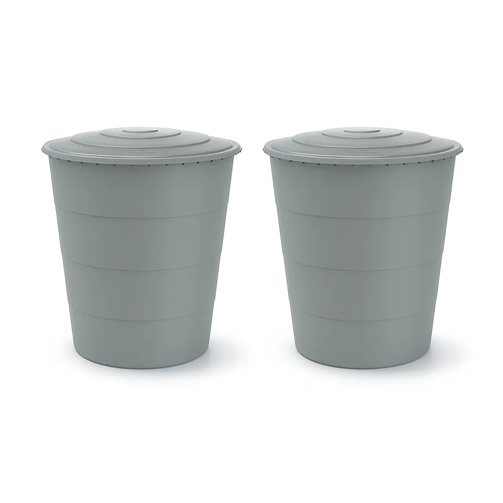 Kreher Smooth Regentonne Anthrazit 510 L 2er Set Deckel