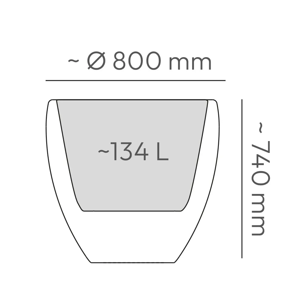 Kreher Cano XXL Pflanzkübel Steinoptik Anthrazit 300 L rund