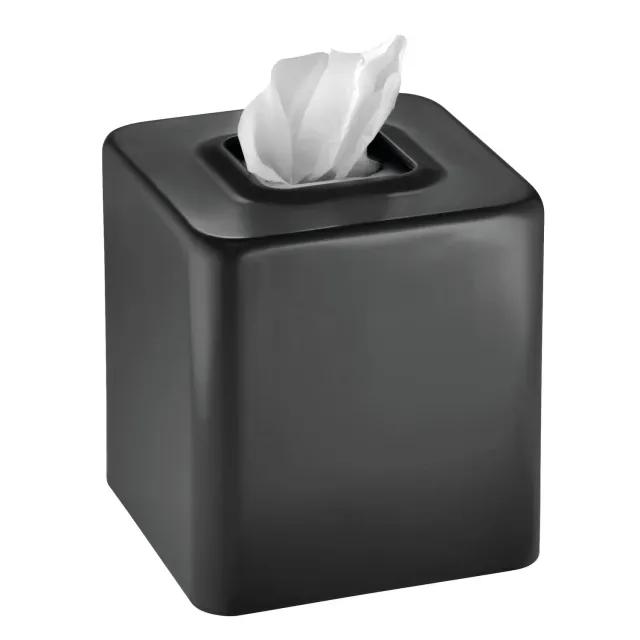 mDesign Taschentuchbox Metall schwarz 13,5 cm