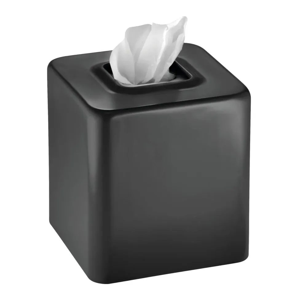 mDesign Taschentuchbox Metall schwarz 13,5 cm