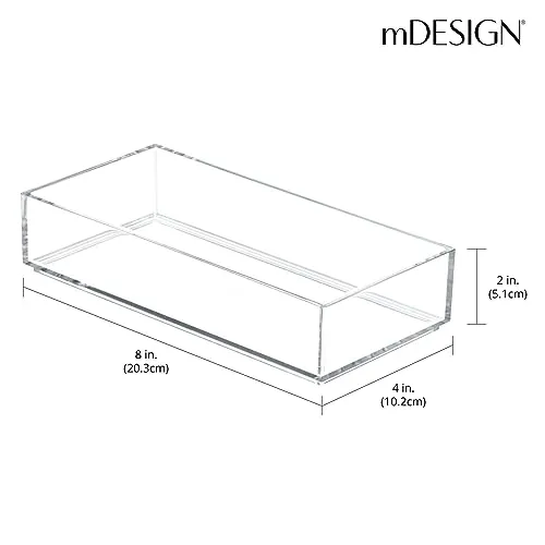 mDesign Kosmetik Organizer Box 3er-Set durchsichtig 20,3 cm stapelbar