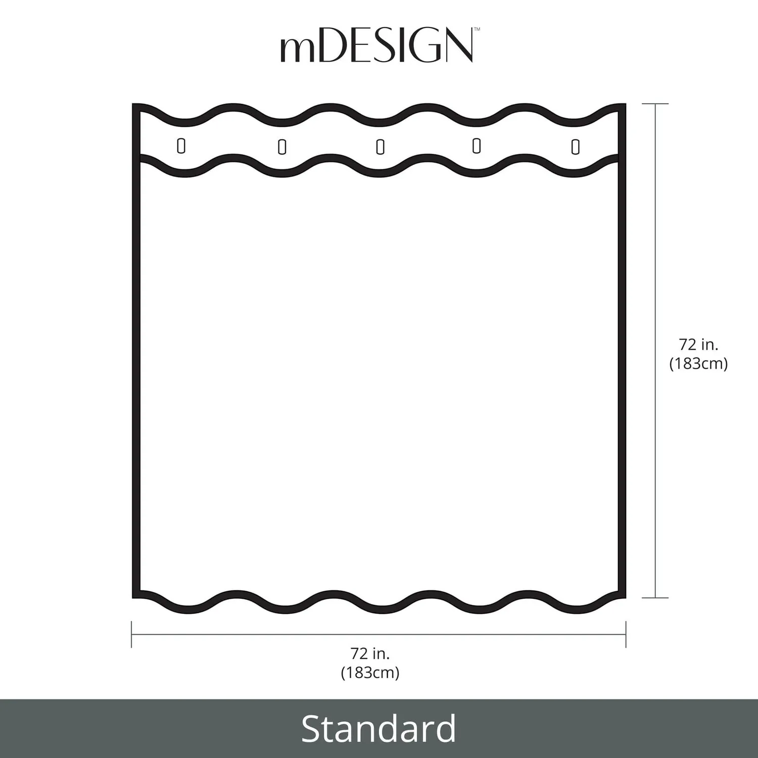 mDesign Duschvorhang Baumwolle 183x183 hellrosa Waffel