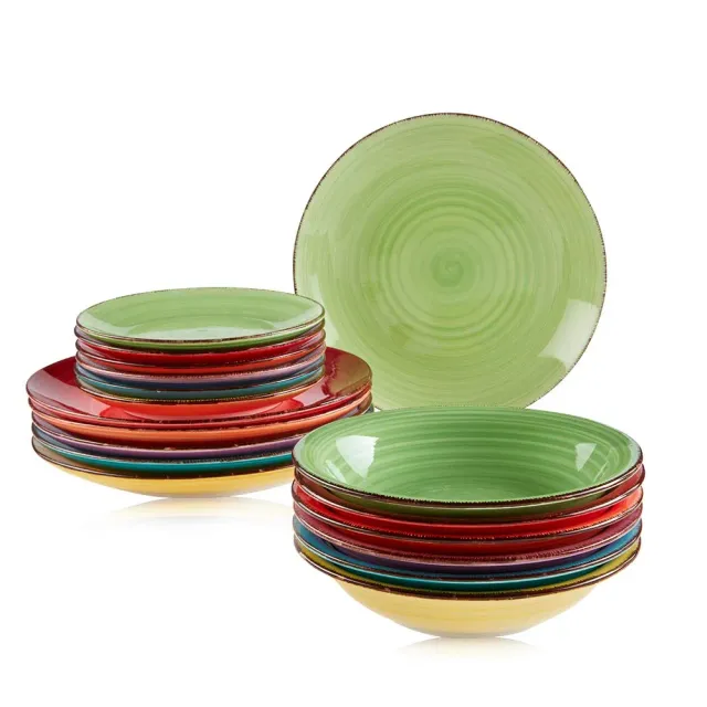astor24 PREMIUM Geschirr Set 18-teilig Keramik Bunt