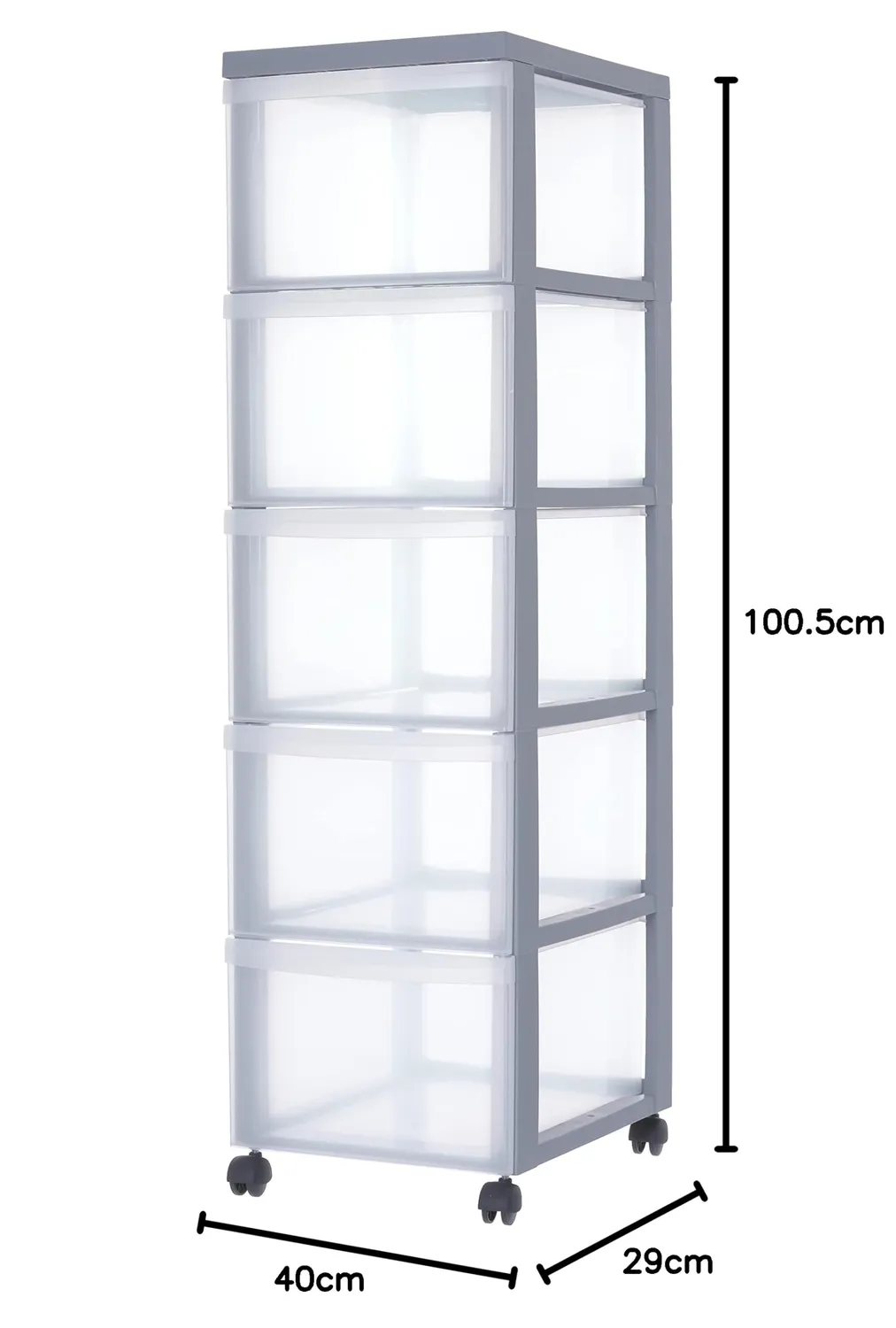 Iris Ohyama A4 Drawer DC-305 Rollcontainer 5 Schubladen grau