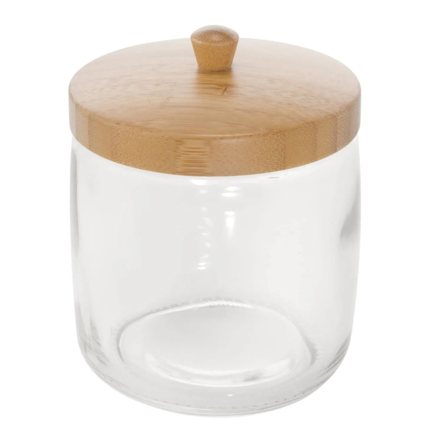 mDesign Wattepadspender Glas Bambus 2er-Set