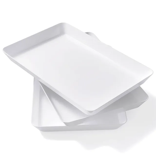 Lifewit Standard Serviertablett 4er Pack weiß bruchsicher
