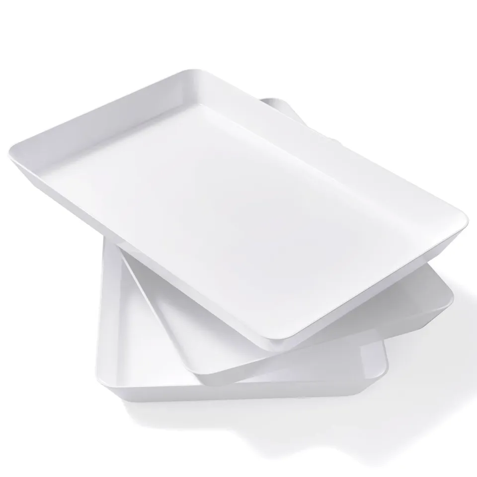 Lifewit Standard Serviertablett 4er Pack weiß bruchsicher