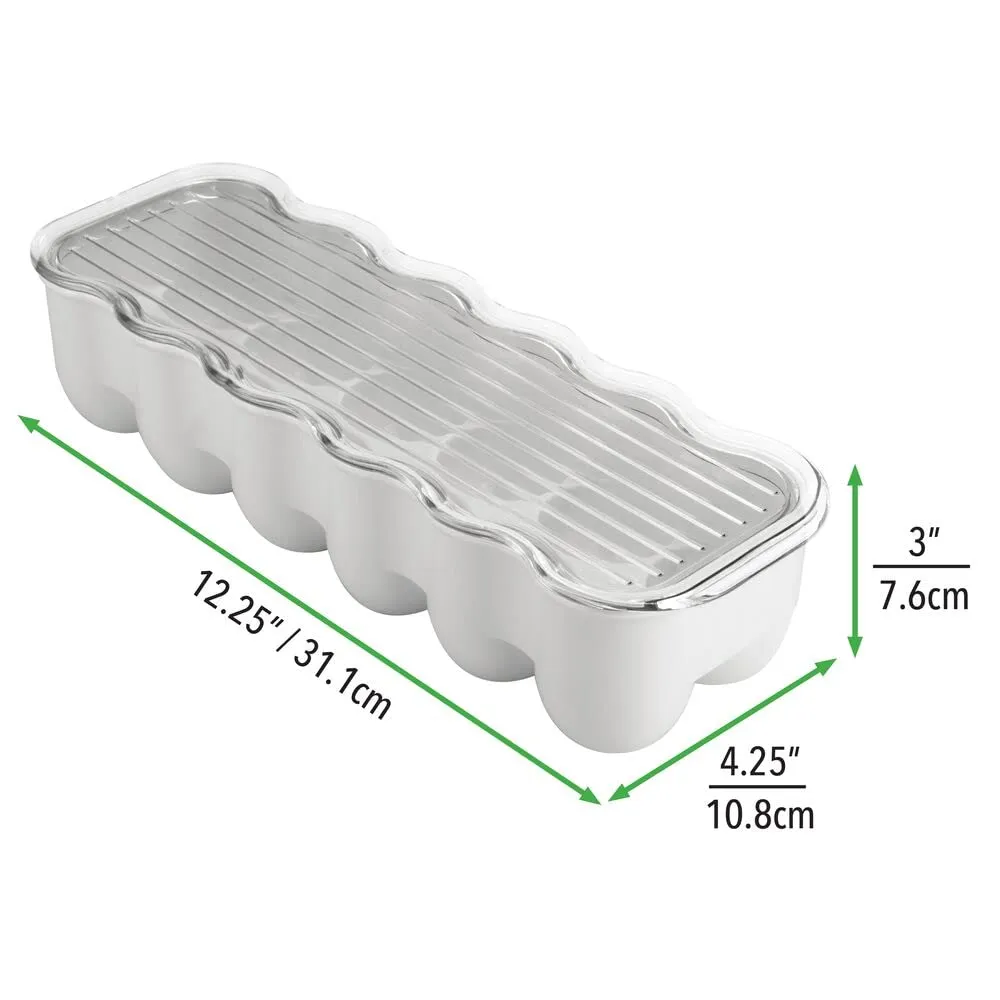 mDesign Eierbox Kühlschrank 24 Eier 2er Pack Hellgrau