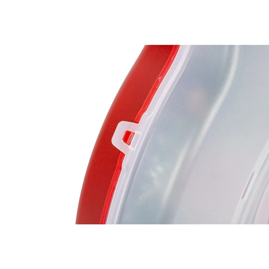 Kreher Kranzbox Rund Transparent Rot 70 cm mit Deckel