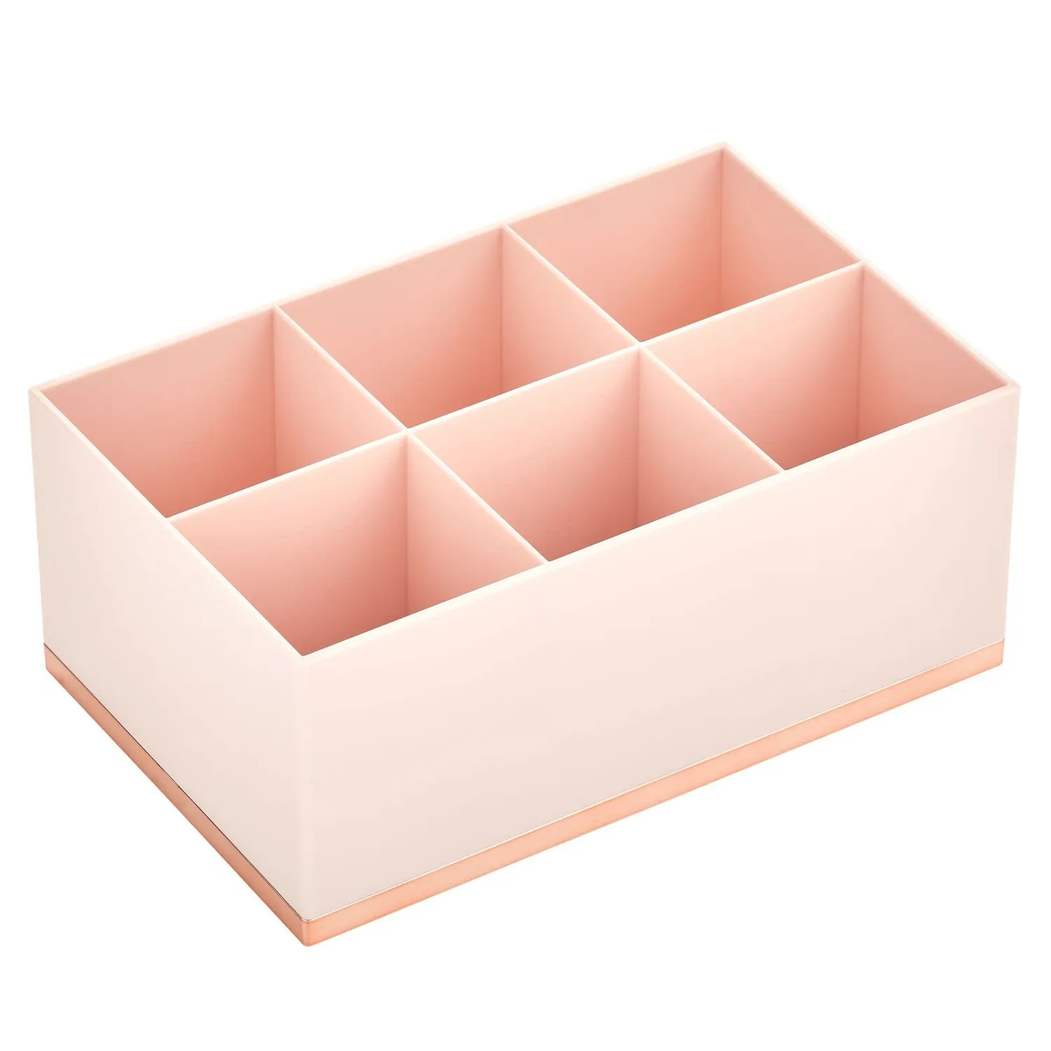 mDesign Make-up Organizer 6 Fächer hellrosa roségold Kunststoff
