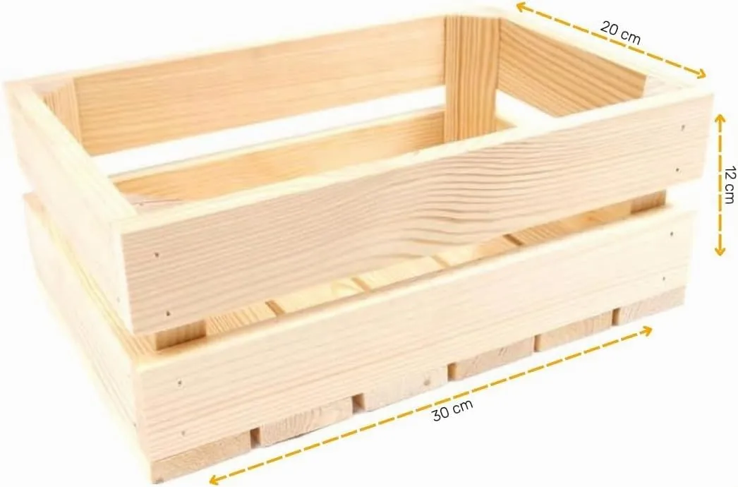 GoodFreshDecor Holzkisten 3er Set 30x20x12 cm natur