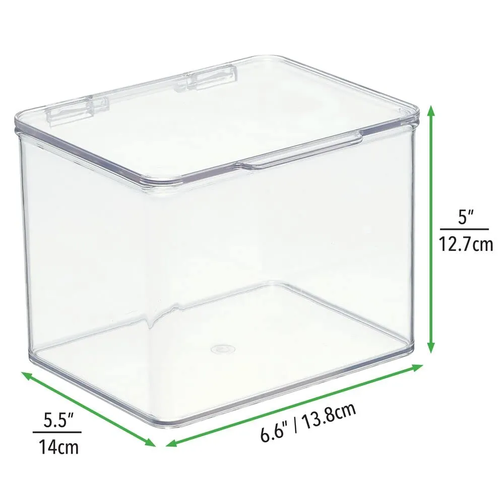 mDesign Aufbewahrungsbox Kunststoff transparent 4er-Set Deckel