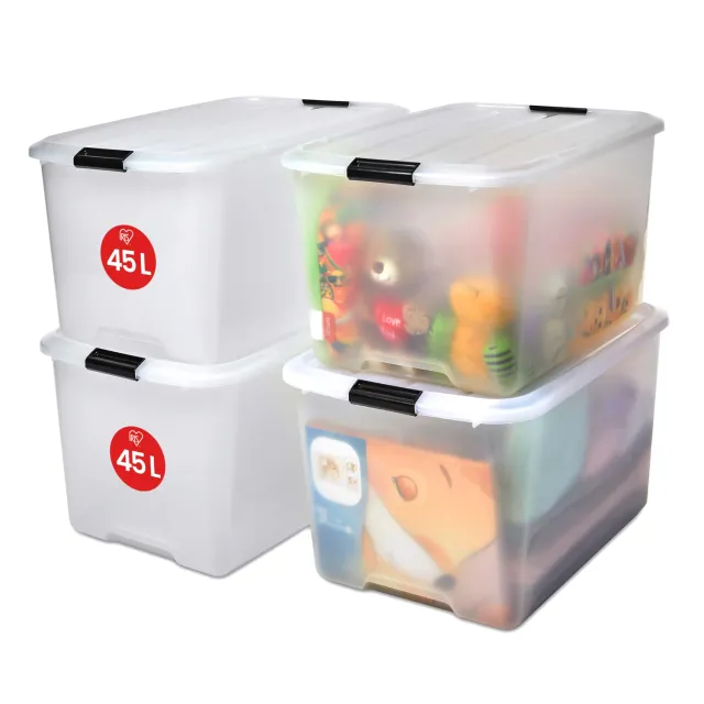 Iris Ohyama Top Box TB-45 Aufbewahrungsbox 45 L 4er-Set transparent