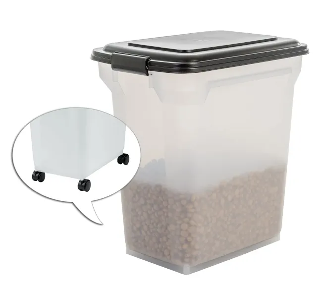 Iris Ohyama ATS-L Futterbox 45L schwarz mit Rollen