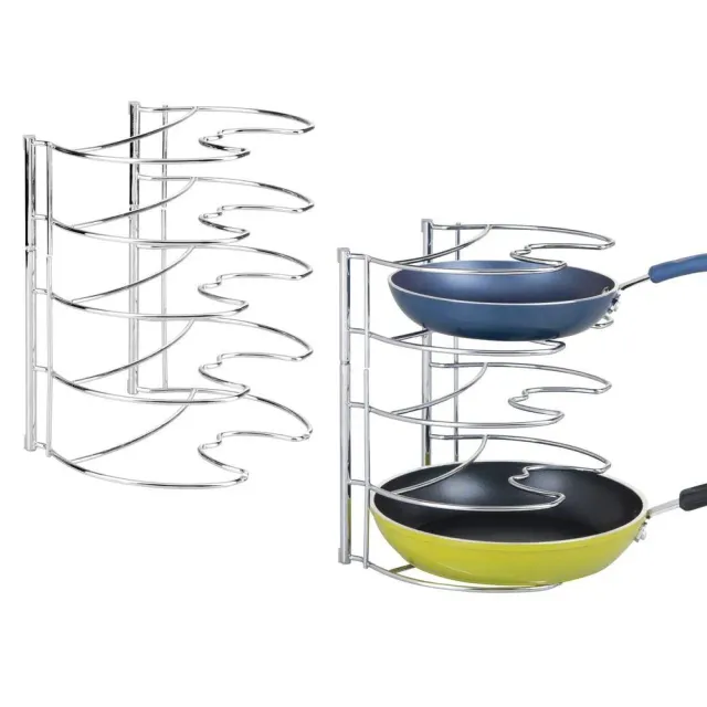 mDesign Pfannenhalter Küchenorganizer 2er-Set silber Metall