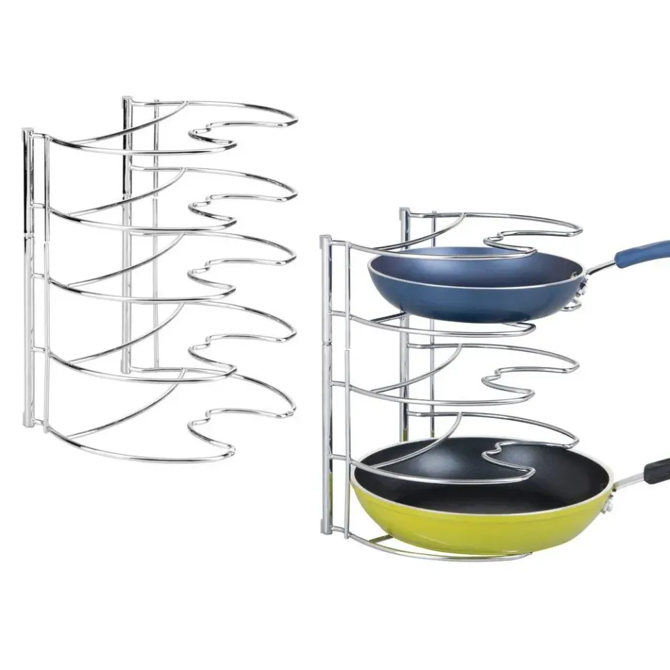 mDesign Pfannenhalter Küchenorganizer 2er-Set silber Metall