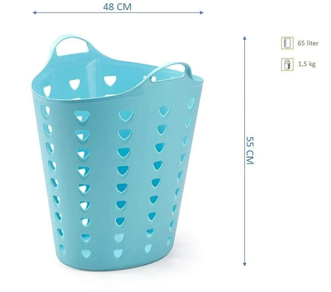 Kreher Tragekorb 65 Liter Korb Hellblau 4er Set gelocht