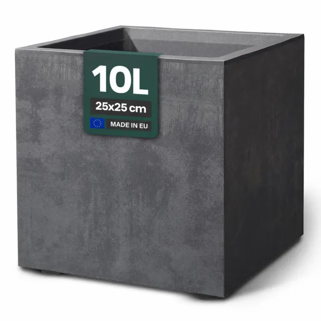 Kreher Millennium Pflanztopf 10L anthrazit eckig 25cm