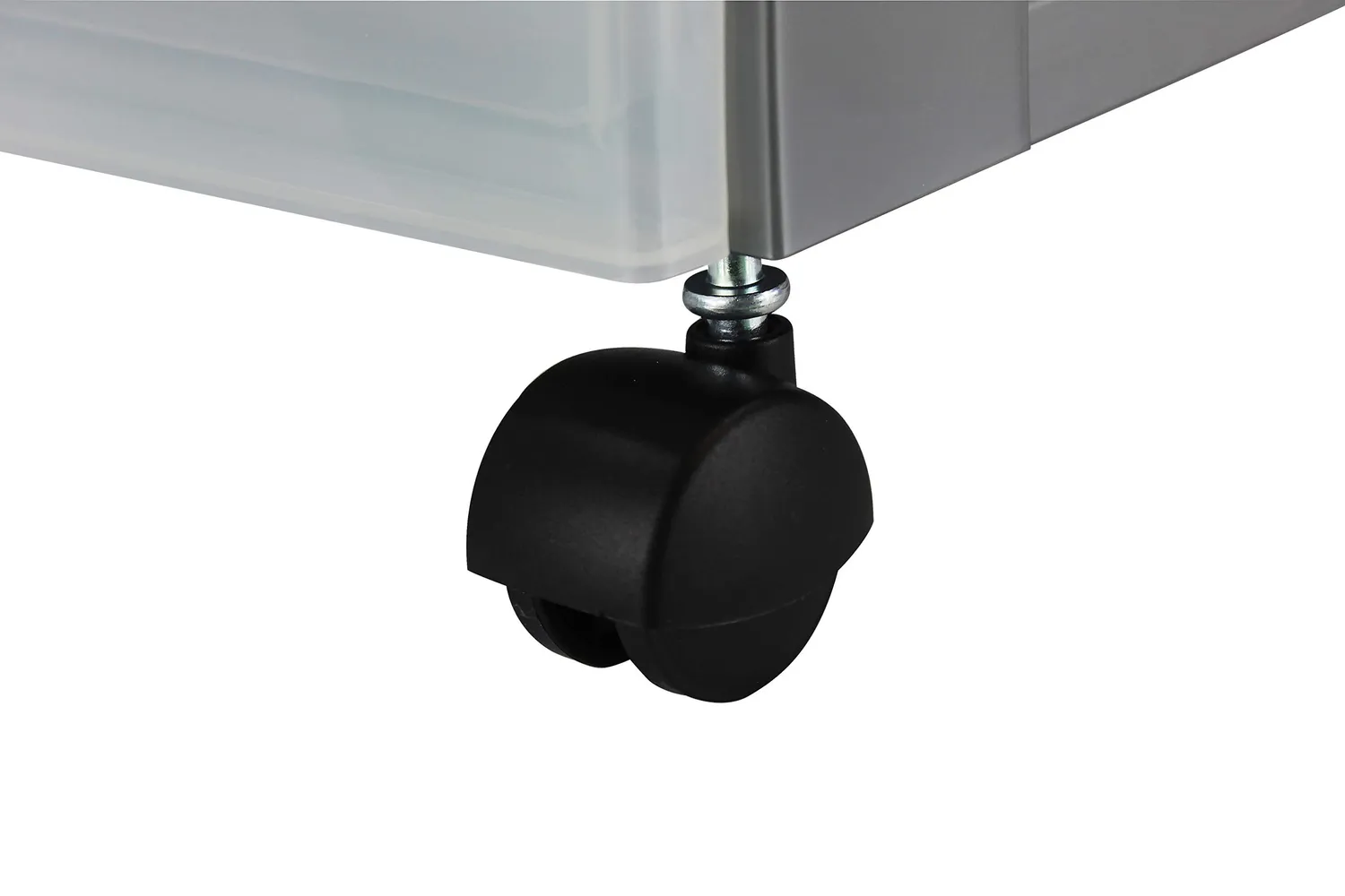 Iris Ohyama DC-322 Schubladenbox Rollen silber 4 Schubladen