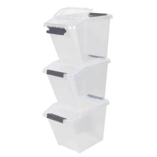Kreher ProBox Aufbewahrungsbox 58 Liter Transparent 3er-Set