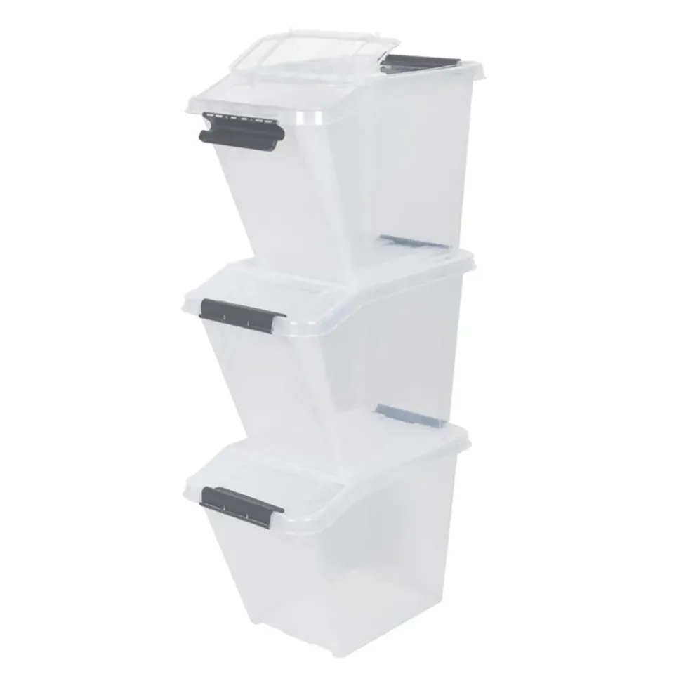 Kreher ProBox Aufbewahrungsbox 58 Liter Transparent 3er-Set