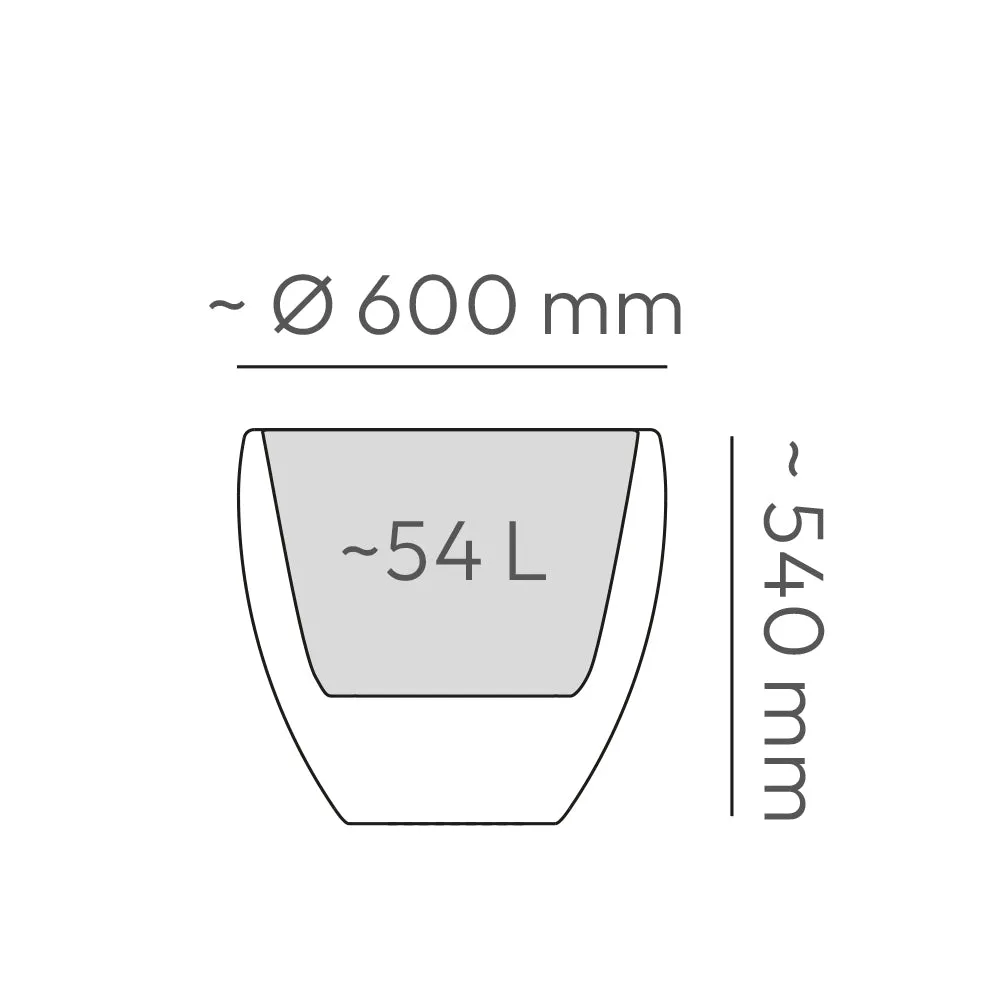Kreher Cano Pflanzkübel 60cm Anthrazit rund 75 Liter 1er Set
