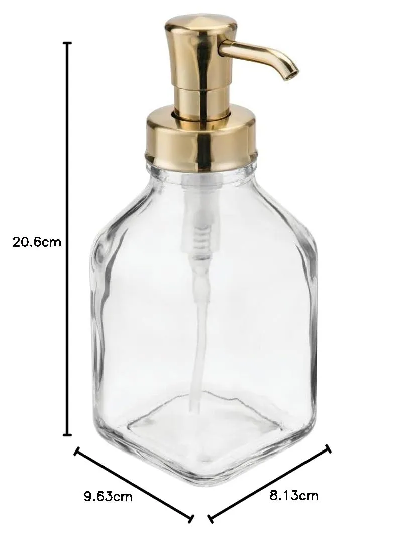 M Design Seifenspender Glas Transparent Messing 540 ml 2er-Set