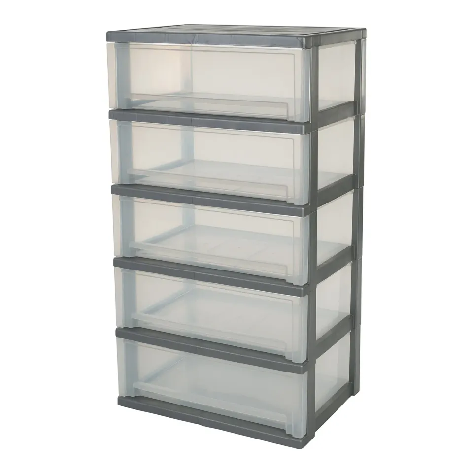 Iris Ohyama SWC-505 Rollkommode 5 Schubladen silber 30L