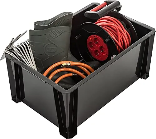 Iris Ohyama STB-LD Stapelbox 36L 3er-Set schwarz