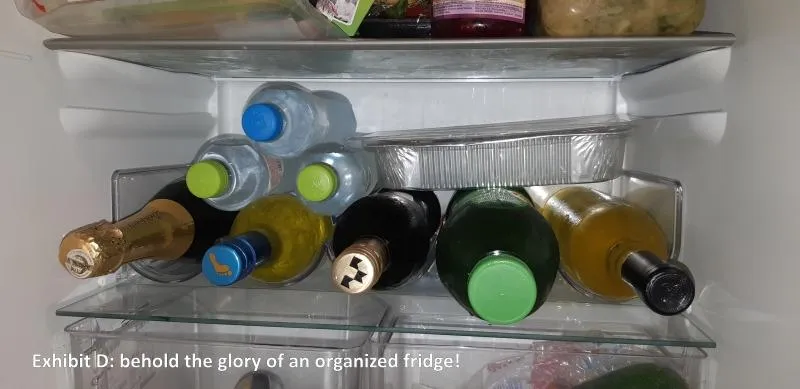 mDesign Flaschenhalter Kühlschrank Weinständer 5 Flaschen transparent
