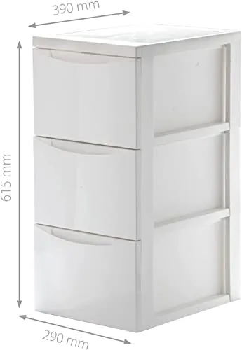Iris Ohyama SCR-303 Rollcontainer weiß 3 Schubladen 15 L